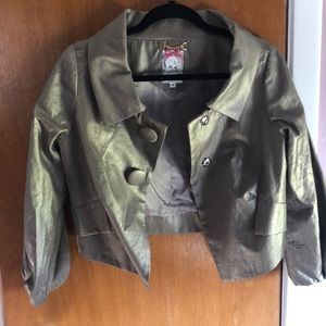 Cropped metallic jacket